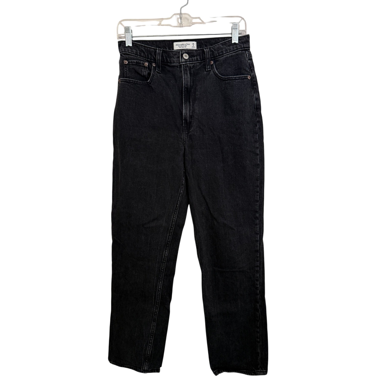 Abercrombie & Fitch Black Ankle Straight Ultra High Rise Curve Love Women 28/6